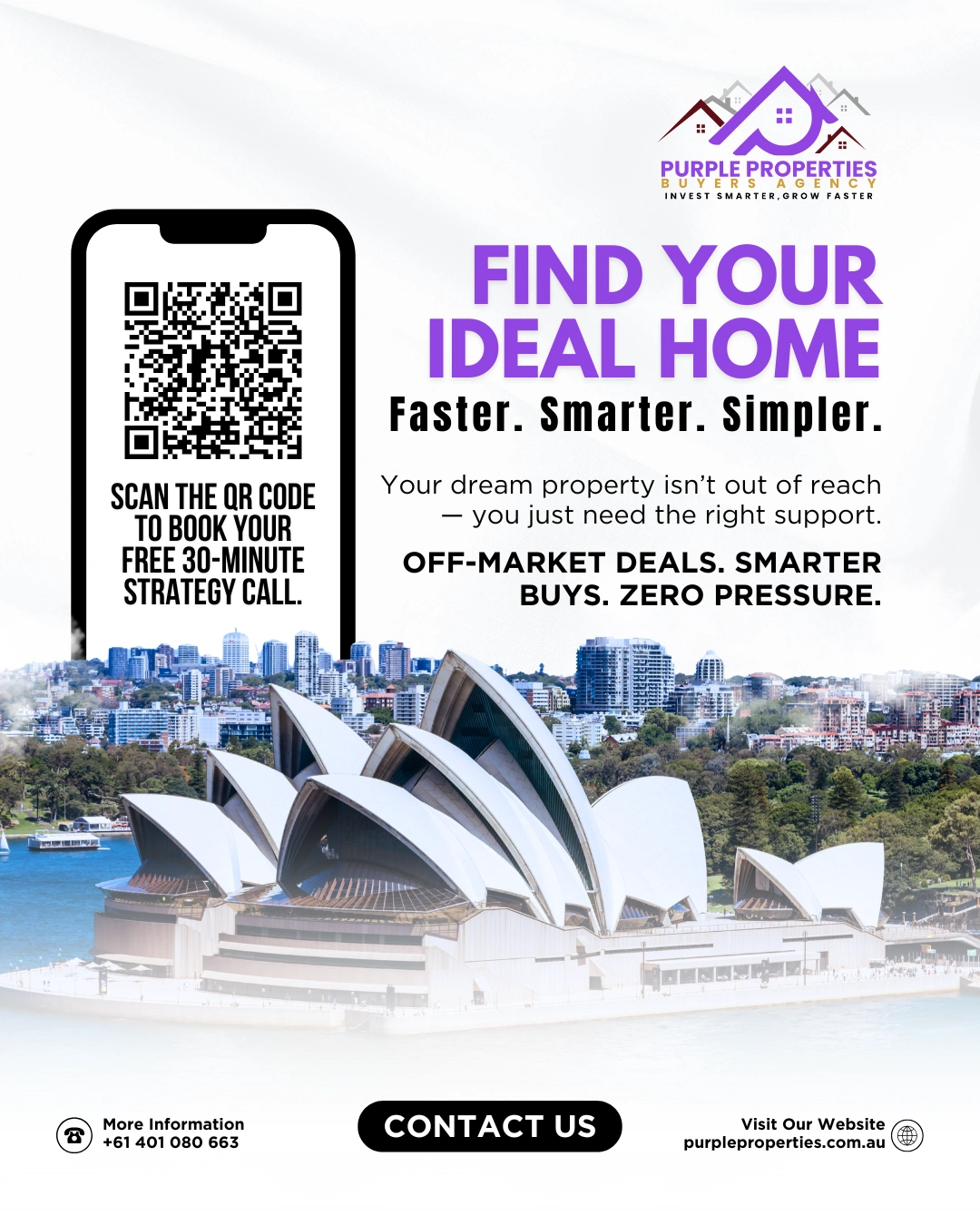 Purple Properties advertising poster