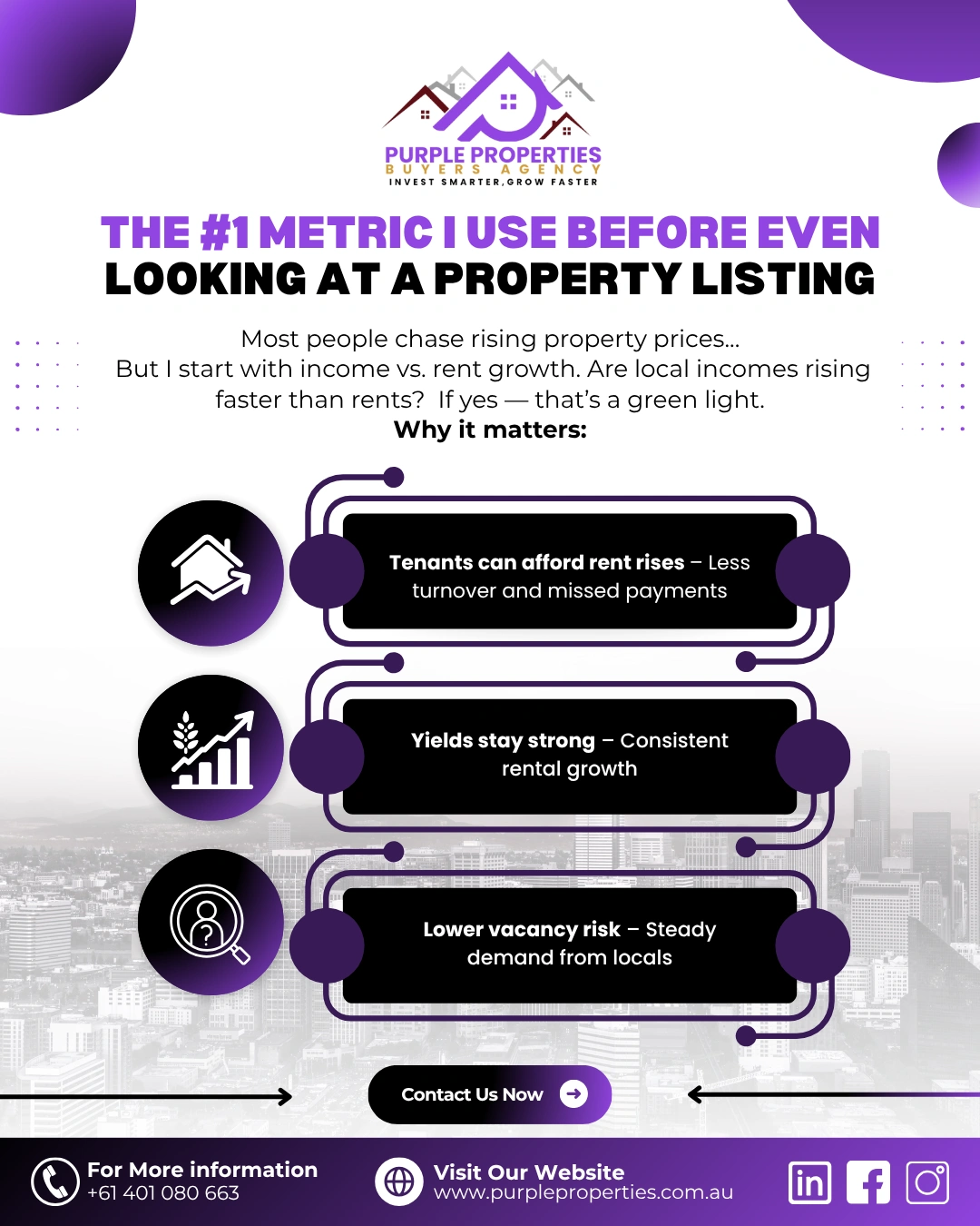 Purple Properties marketing poster