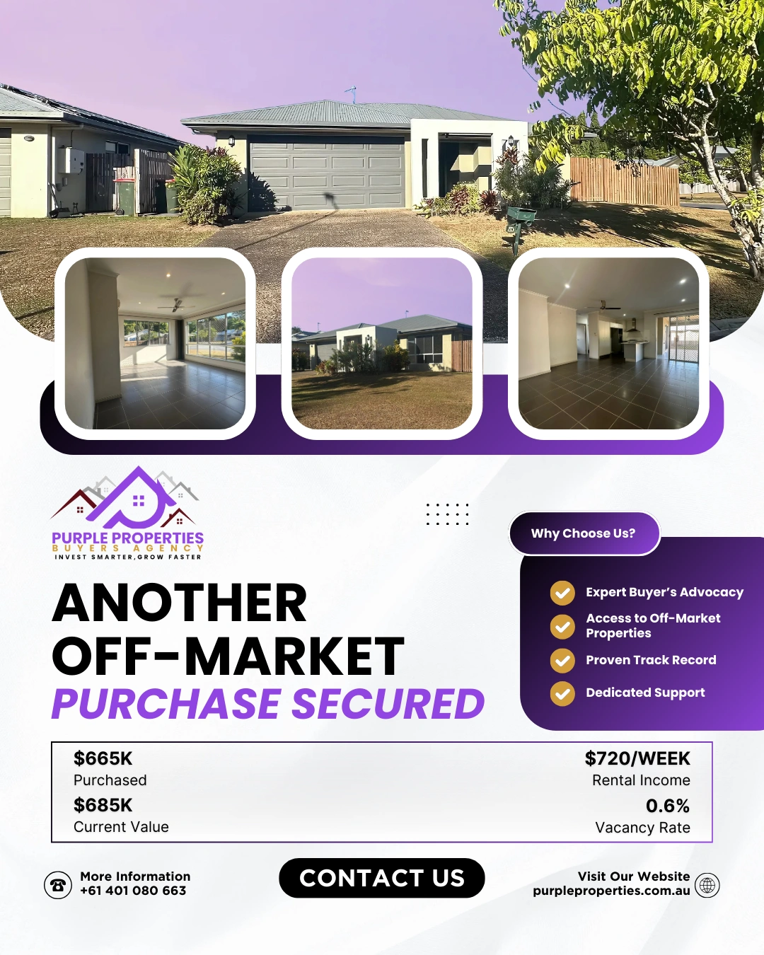 Purple Properties marketing poster