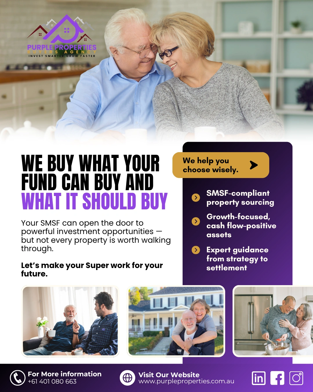 Purple Properties marketing poster