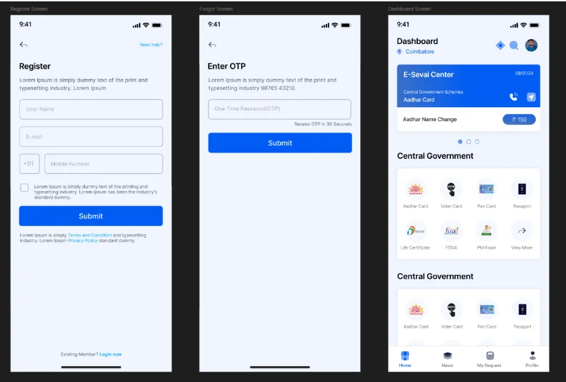 Thendral Booking customer mobile application
