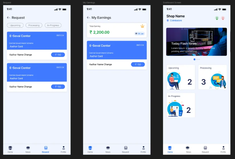Thendral Booking shop owner mobile application